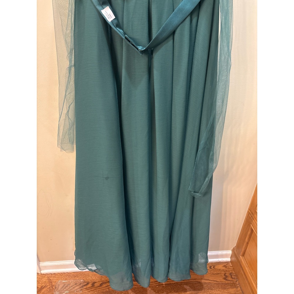 White by Vera Wang Teal Green Halter Chiffon Gown Dress Plus Size 20 Bridesmaid - Picture 5 of 11